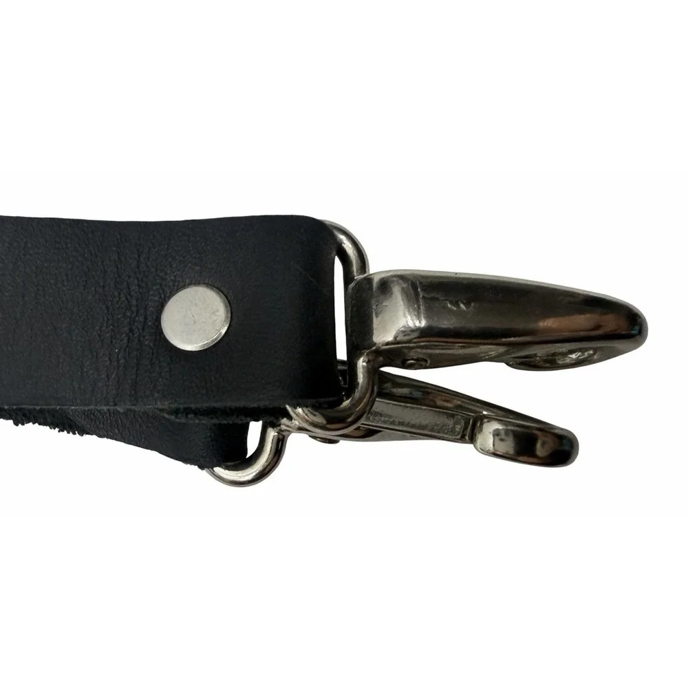 Harley-Davidson Black Leather Barrel Bag Purse Handbag w/ Shoulder Strap